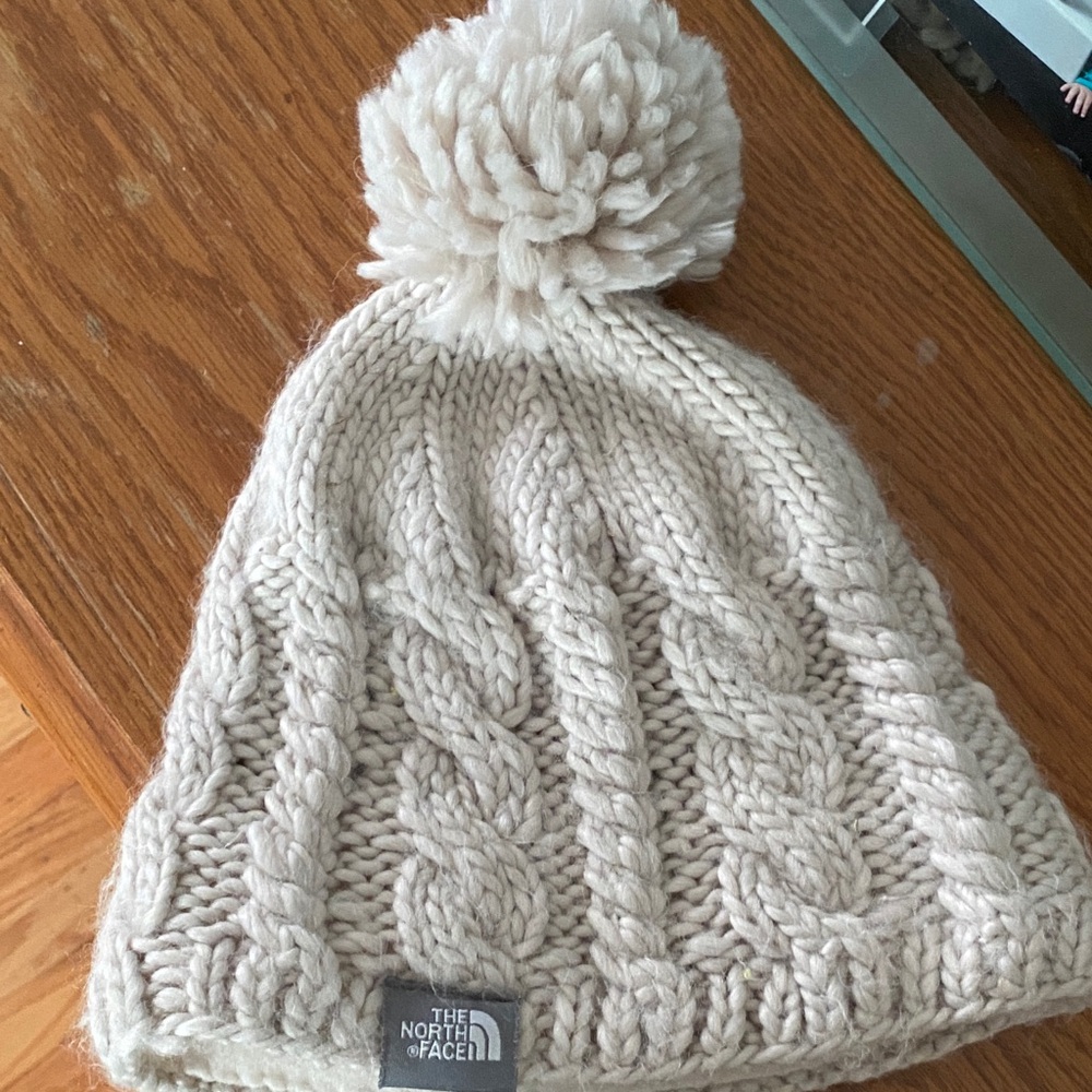 The North Face Kids Beige Cable Knit Beanie